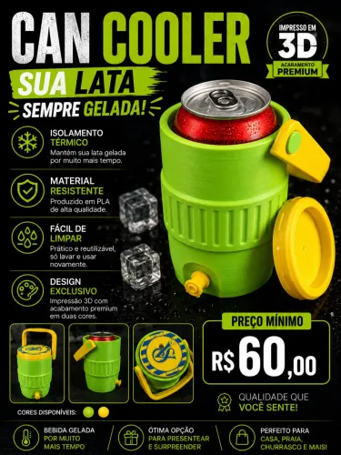     Porta Lata Térmico 350ml Personalizado | Impressão 3D