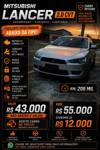 Mitsubishi Lancer GT 2.0 16V 160cv Aut. 2012