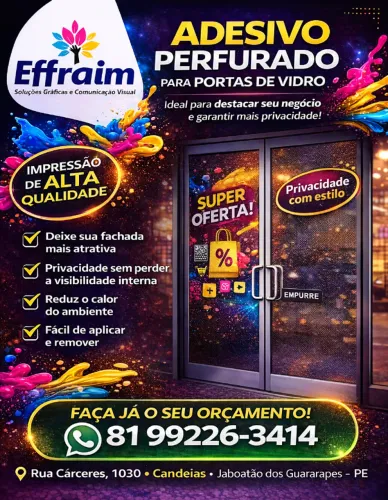Adesivo Perfurado para Portas de Vidro - Destaque Sua Loja!