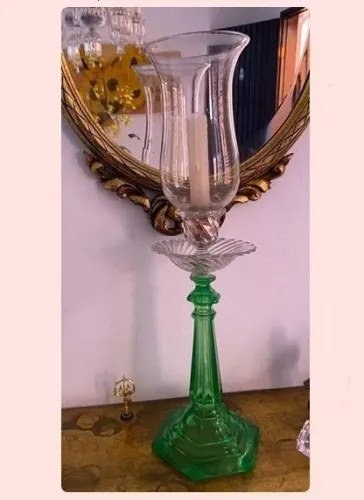 Castiçal antigo em cristal puro Baccarat assinado