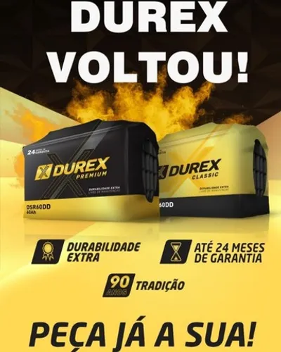 Bateria Durex ou Ac Delco 60 Ah Free Original de Montadora com Inmetro e Garantia 2 anos