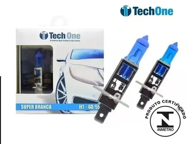SB H1 - Par Lampada Super Branca H1 8500k Tipo Xenon 12v 55w