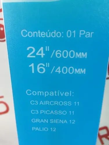 palheta especifica p/ aplicaçao c3 aircross 11/ce picasso 11/gran siena 12/palio 12  o par