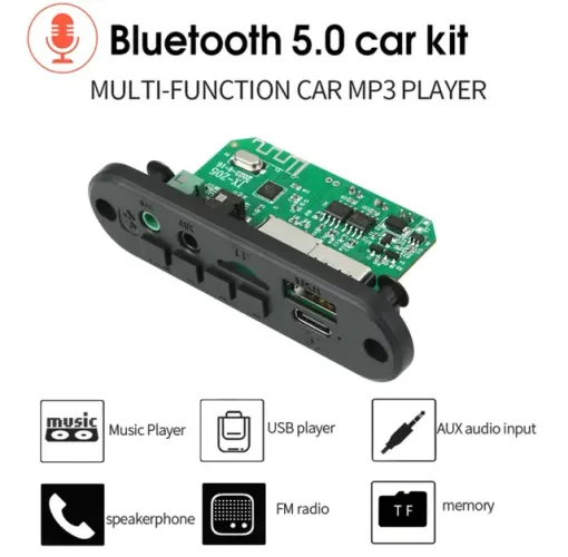 Decodificador Amplificado 6w 2x3w Bluetooth FM,MP3,Cartão,Pen Drive 3.7v a 5.0v