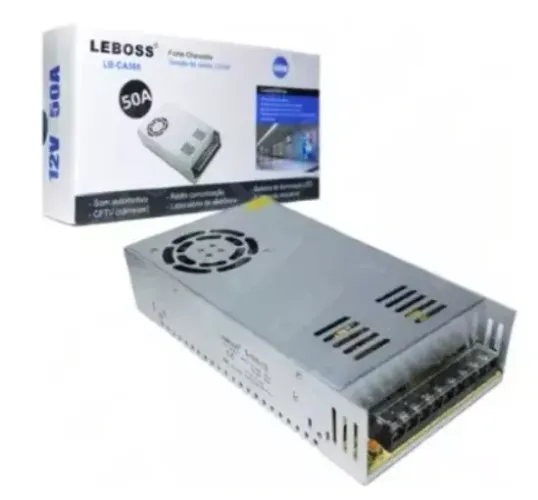 Fonte Chaveada 12v 50a Bivolt LB-CA566 para Cftv, Led & Automotivo