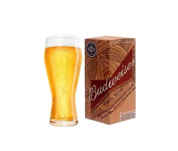 Copo de vidro da Budweiser 400 ML, bonito, bem confortável, original, atual