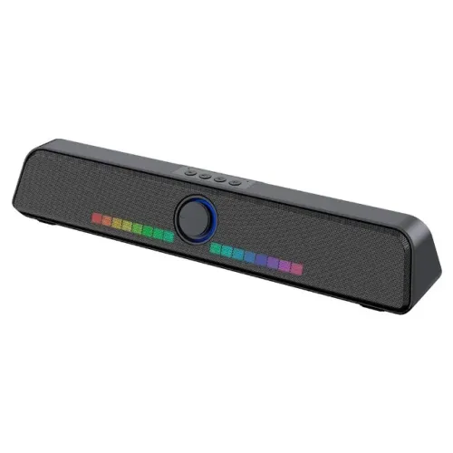 Soundbar Gamer Bluetooth Rise Mode Aura Sound S6 RGB USB/MicroSD/BT - RM-SP-06-RG - WZetta