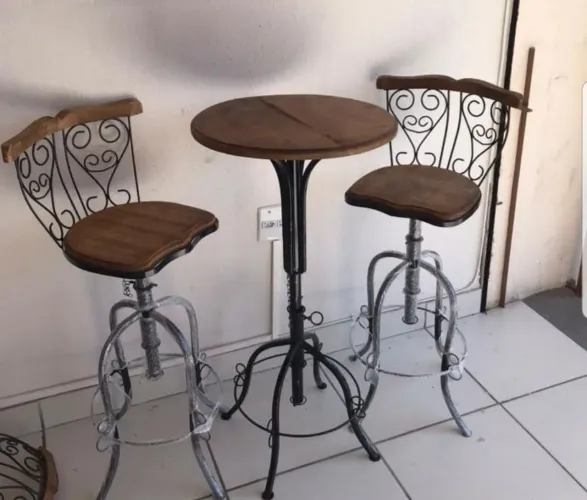 Banqueta Rústica Arabesco Coração 