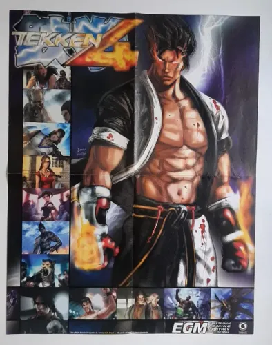Poster Tekken 4 Revista Egm Brasil Ano 1 N° 2 Original 2002