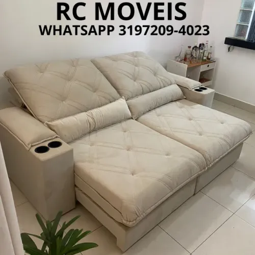 Sofá Retrátil Cuiabá com Porta-Copos - Conforto, Praticidade e Estilo