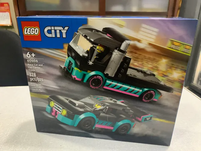 Lego City - carro de corrida e caminhão cegonha 60406