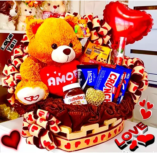 CESTAS LINDAS DE CHOCOLATES COM URSINHO GRANDE