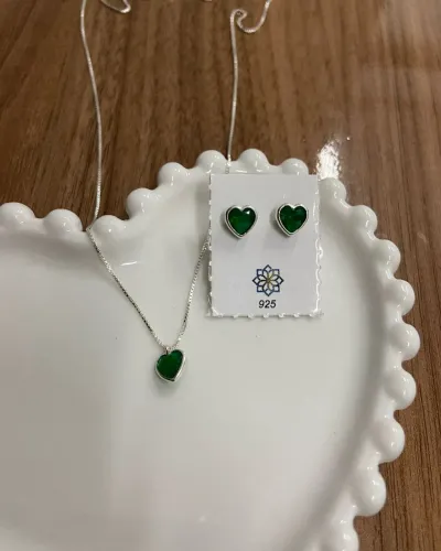 Conjunto Colar Brincos Prata 925 presente de Dia das Mães feminino