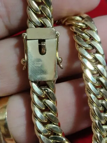 Pulseira elos Duplo Oca 12 mm 30.00 Gramas 23 Cm Ouro18 kilates