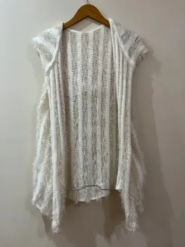 Casaco de tricô branco