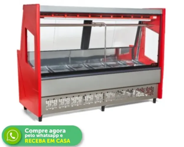 Balcão de Açougue 2M Polar Luxo Vermelho 127-220v