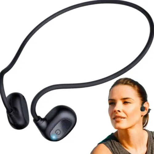 Fone Bluetooth Esportivo Corrida Sem Fio 5.3 Condução Óssea Preto