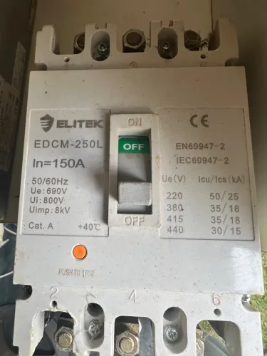 Elitek Edcm250 Disjuntor Caixa Moldada Trifásica Tripolar 150a 3p