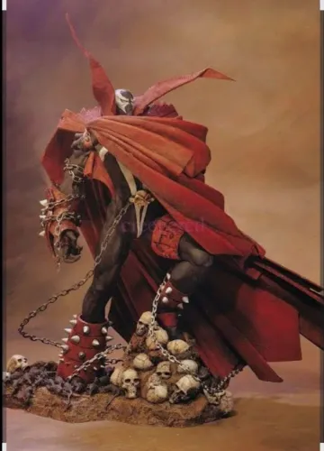 Figura Spawn pisando em crânios McFarlane originail 