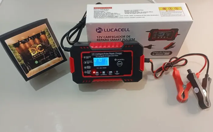 Carregador de Bateria Digital Carro e Moto
