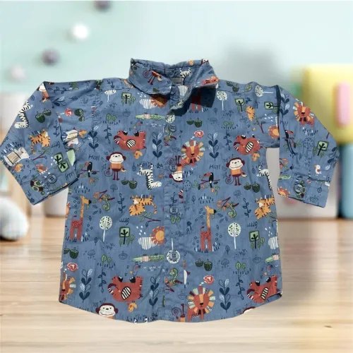 Camisa Infantil tamanho 1 Estampada Safari