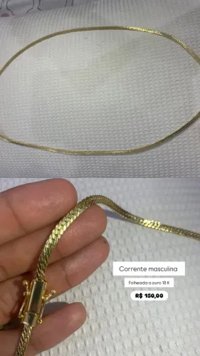 Corrente masculina folheado ouro 18 K
