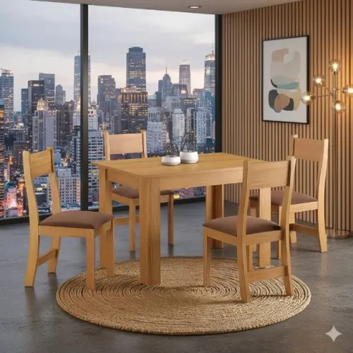 Mesa de jantar Palace com Cadeiras de Assentos Bombom