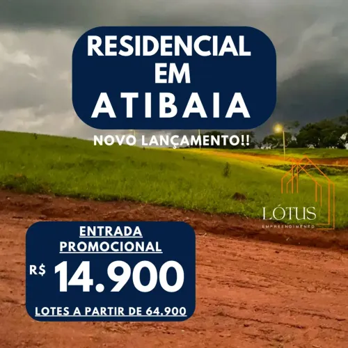 86A- LANÇAMENTO ATIBAIA! LOTEAMENTO A PARTIR DE 65MIL