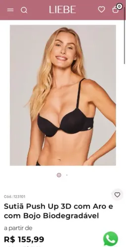 Sutiã Push Up Novo LIEBE 