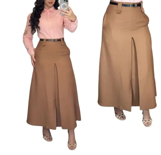 Saia alfaiataria caramelo