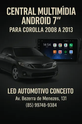 Central Multimídia Android 7 polegadas para Corolla 2008 até 2013