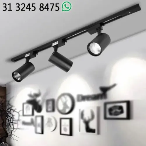 Kit Luminária Trilho 1 Metro + 3 LED Spot