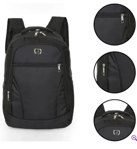 Mochila Masculina Escolar e Casual - (Repartições e Alto Relevo) PRETO,