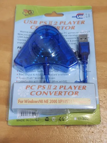 Adaptador USB para Controles PS1/PS2 - PC PS II 2 Player Convertor