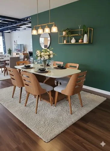 Conjunto Mesa Betânia 180cm x 90 cm Vidro + 6 Cadeira Anita