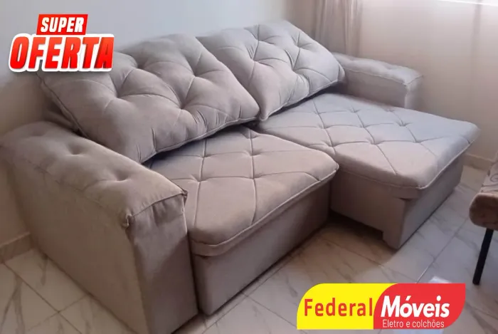 Sofá Retrátil 2,30m Linho D33 - Solicite Nosso Catálogo 