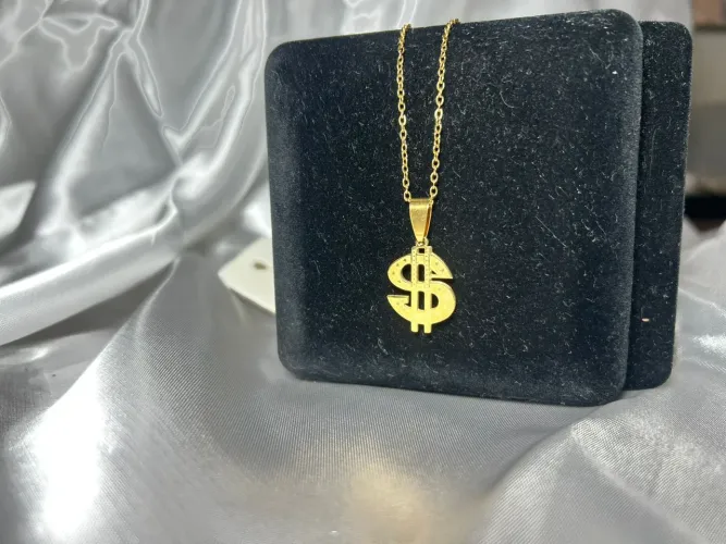 Colar Dólar Folheado a Ouro