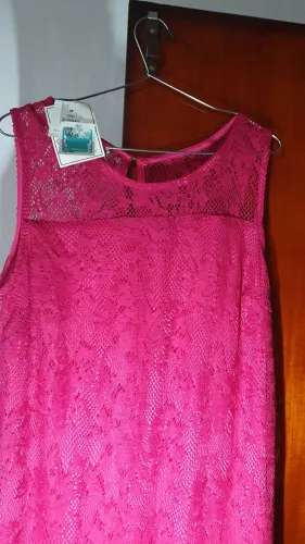 Vestido longo rosa, tamanho 44