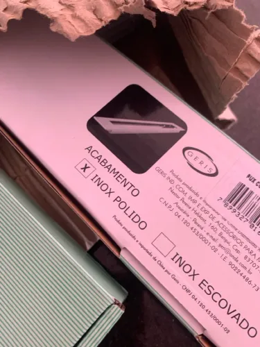 Puxador de porta embutir em aço inox polido