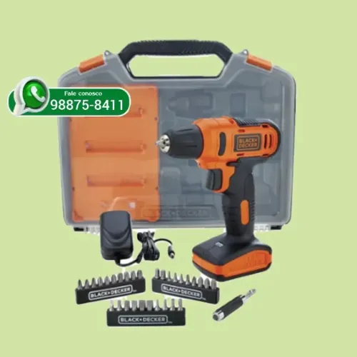 Parafusadeira Black Decker 31 acessórios: 350,00 avista
