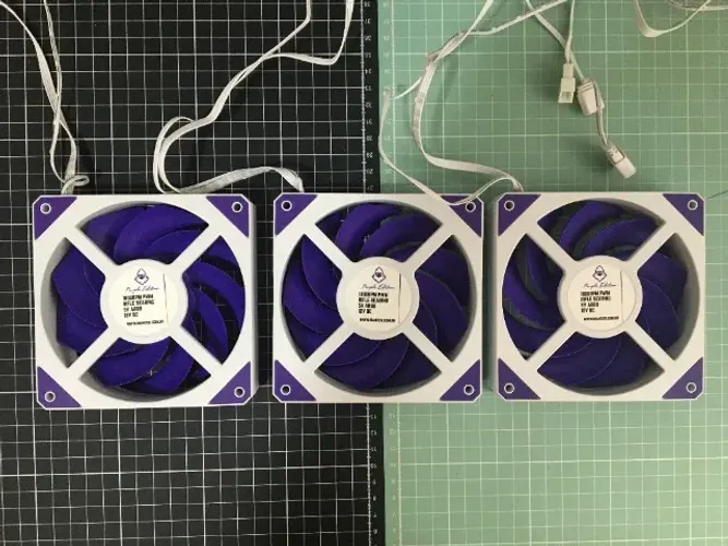 Kit 3 Ventoinhas Mancer Voltaic Purple Edition 120mm - Novo, Sem Caixa