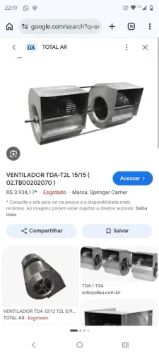 Sessão ventiladora (splitão ) com polia .