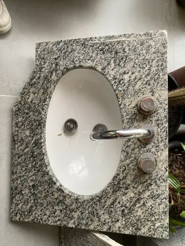 Tampo De Granito Para Banheiro C/ Cuba 60x50