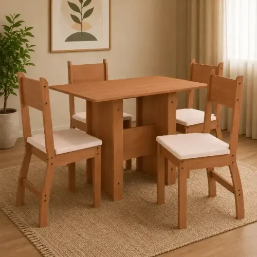 Mesa de jantar com 4 lugares EM ESTOQUE