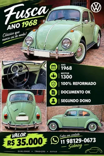 Volkswagen Fusca 1300 1968