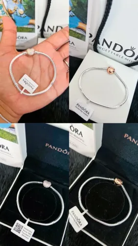 Pulseira Pandora coração rose
