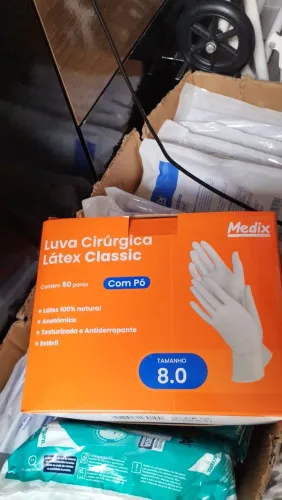 Luvas cirurgia de latex,Medix, estéril,com pó tamanho 8.0