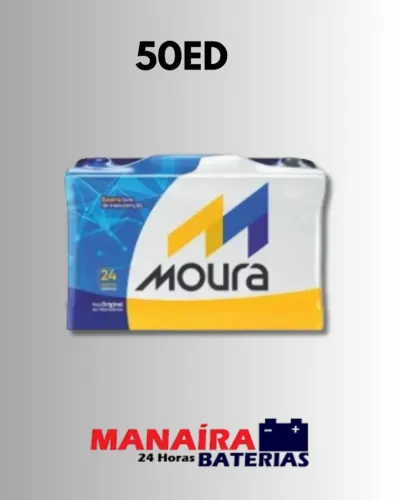 Bateria Moura 50 Amperes M50ED - 24 meses de garantia