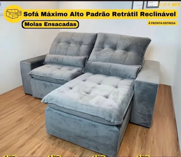 Sofá Retrátil Reclinável 3lugares - Molas Ensacadas