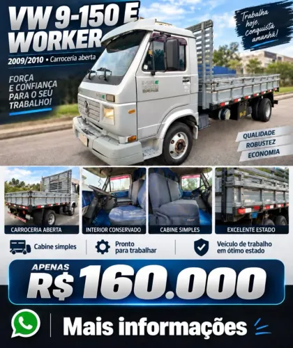 VW 9-150 E Worker 2009/2010 - Motor Feito, Pneus Novos, Abaixo da FIPE
